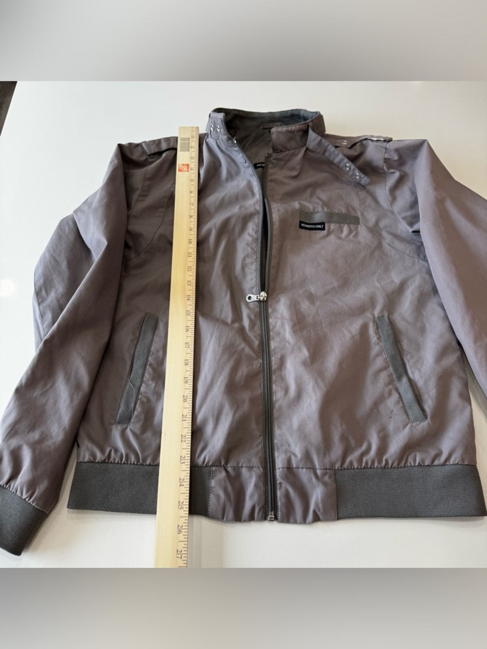 Members Only Gray Zip-Front Racer Jacket - Picture 7 of 8